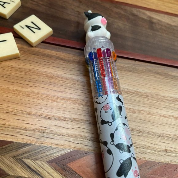 Cute Baby Cow 10 Color Ballpoint Pen - Picture 4 of 5